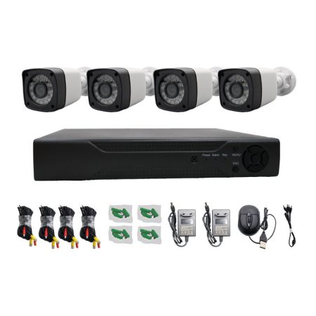Sistem de supraveghere AHD cu 4 camere – 1080P (2MP), camere exterior, vedere nocturnă, acces la distanță P2P, PAL