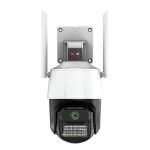   Cameră de securitate exterior PTZ 360° Titan 5MP WiFi – iCSee, vedere nocturnă, urmărire mișcare, IP66, alb-negru