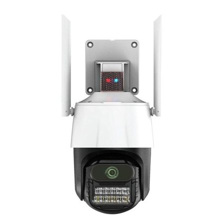 Cameră de securitate exterior PTZ 360° Titan 5MP WiFi – iCSee, vedere nocturnă, urmărire mișcare, IP66, alb-negru Cameră de securitate exterior PTZ 360° Titan 5MP WiFi – iCSee, vedere nocturnă, urmărire mișcare, IP66, alb-negru