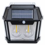   Iluminare exterioară solară cu senzor de mișcare și dublu LED