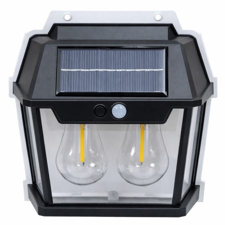 Iluminare exterioară solară cu senzor de mișcare și dublu LED