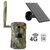 Cameră de vânătoare solară 4G SIM – live view, senzor PIR de mișcare, video QHD, mod nocturnv
