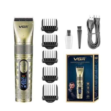 VGR V-659 Aparat de tuns profesional – Lame din ceramică și aliaj metalic, reglaj Zoom Wheel, rezistent la apă IPX7, 6500–7500 RPM, 300 minute autonomie