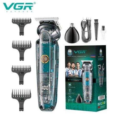 VGR V-949 Aparat profesional multifuncțional de tuns – pentru barbă, păr din urechi și nas, rezistent la apă, cu afișaj digital VGR V-949 Aparat profesional multifuncțional de tuns – pentru barbă, păr din urechi și nas, rezistent la apă, cu afișaj digital