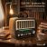 Radio retro USB Golon RX‑075D – reîncărcabil solar, cu finisaj imitatie lemn