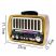 Radio retro USB Golon RX‑075D – reîncărcabil solar, cu finisaj imitatie lemn