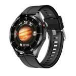   Ceas inteligent Laxasfit GT4 Pro negru, cu curea din silicon neagră