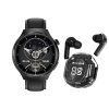 Set ceas inteligent D21 negru – Ceas inteligent, căști wireless, curea din silicon și curea din piele Set ceas inteligent D21 negru – Ceas inteligent, căști wireless, curea din silicon și curea din piele