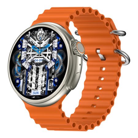 ChronoFlex Smartwatch portocaliu – cu Ecran HD Rotund și Funcții Avansate de Monitorizare a Sănătății