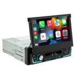   Player multimedia auto Android cu ecran tactil extensibil – GPS, WiFi, CarPlay, radio și iluminare LED în 7 culori