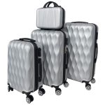   Set premium de 4 trollere, culoare argintie – ușor, durabil și stilat pentru călătorii