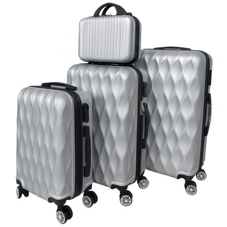 Set premium de 4 trollere, culoare argintie – ușor, durabil și stilat pentru călătorii