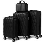   Set premium de 4 trollere, culoare neagră – ușor, durabil și stilat pentru călătorii