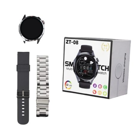 Ceas inteligent ZTfit ZT-08 argintiu cu curea din silicon și metal