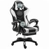 Scaun de gaming Likeregal 920 cu suport pentru picioare, funcție de masaj, alb