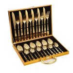 Set de tacâmuri auriu, 24 piese