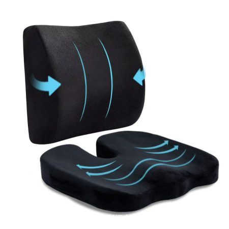 Set ErgoComfort – suport lombar și pernă de șezut | 34×31×10 cm & 45×36×6 cm Set ErgoComfort – suport lombar și pernă de șezut | 34×31×10 cm & 45×36×6 cm