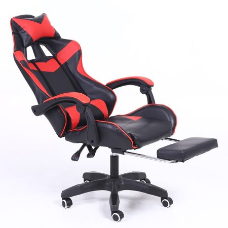 Scaun RACING PRO X cu suport pentru picioare-roșu-negru