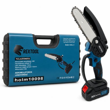 Fierăstrău cu baterie Rextool cu 2 baterii de 96 V