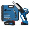 Fierăstrău cu lanț Rextool Premium cu lubrifiere automată, cu indicator de încărcare, cu 2 baterii de 96 V Fierăstrău cu lanț Rextool Premium cu lubrifiere automată, cu indicator de încărcare, cu 2 baterii de 96 V