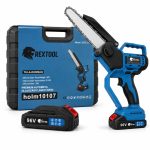   Fierăstrău cu lanț Rextool Premium cu lubrifiere automată, cu indicator de încărcare, cu 2 baterii de 96 V