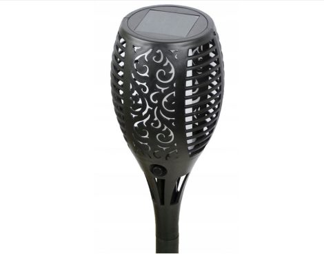 Lampă solară tip torță, lampă LED, 78 cm, cu stativ de grădină în care se înfige
