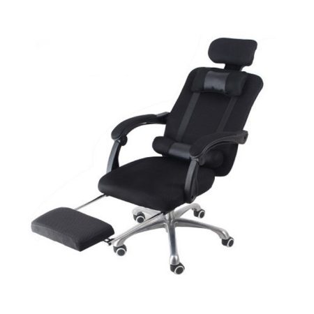 Scaun rotativ de birou cu suport pentru picioare, negru – Confort și comoditate, design ergonomic! Scaun rotativ de birou cu suport pentru picioare, negru – Confort și comoditate, design ergonomic!