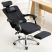 Scaun rotativ de birou cu suport pentru picioare, negru – Confort și comoditate, design ergonomic! Scaun rotativ de birou cu suport pentru picioare, negru – Confort și comoditate, design ergonomic!