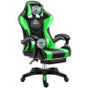 Scaun gamer de masaj Likeregal 920 cu suport pentru picioare -verde