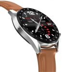 Ceas inteligent exclusiv cu curea din piele  L7- maro