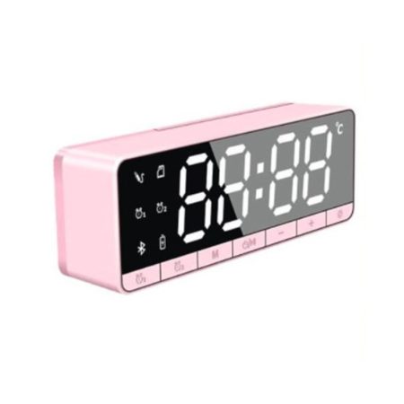 Ceas cu alarmă digitală Bluetooth - roz