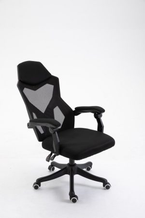 Scaun Helo Gamer cu suport pentru picioare- negru Scaun Helo Gamer cu suport pentru picioare- negru