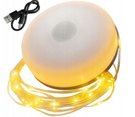 Lampă de camping cu LED și baterie – bandă LED încorporată de 10 m, lumină caldă, rezistență la apă IPX4
