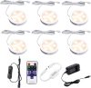 AIBOO Dimmable LED Cabinet Lights - Cool White + RGB, cu telecomandă (6 lumini cu intensitate ultra scăzută) AIBOO Dimmable LED Cabinet Lights - Cool White + RGB, cu telecomandă (6 lumini cu intensitate ultra scăzută)
