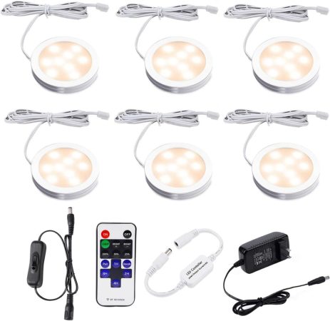 AIBOO Dimmable LED Cabinet Lights - Cool White + RGB, cu telecomandă (6 lumini cu intensitate ultra scăzută) AIBOO Dimmable LED Cabinet Lights - Cool White + RGB, cu telecomandă (6 lumini cu intensitate ultra scăzută)