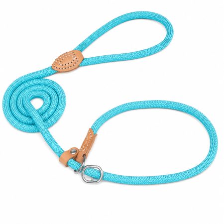 Lesă Grand Line rezistentă și reflectorizantă pentru câini de talie mică, medie și mare, precum și pentru pisici – cu sistem anti-sufocare, 140 cm x 1,4 cm, albastră