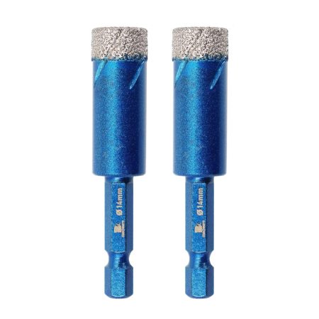 BRSCHNITT Set de burghie diamantate uscate de 14 mm - 2 buc/pachet, cuie hexagonală