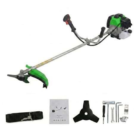 Mașină de tuns iarba / tăietor de tufișuri pe benzină – 72 cm³, cu motor în doi timpi - Verde Mașină de tuns iarba / tăietor de tufișuri pe benzină – 72 cm³, cu motor în doi timpi - Verde