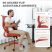 Scaun de birou ergonomic NearHub EC10 – confort elegant pentru acasă și birou - Roșu