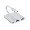 Adaptor Type-C 3-în-1 cu conexiuni USB 3.0, HDTV și încărcare rapidă PD 2.0