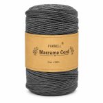  Fir de macrame Forbell Gri pentru lucrări creative de artizanat, 2 mm × 300 m