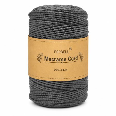 Fir de macrame Forbell Gri pentru lucrări creative de artizanat, 2 mm × 300 m
