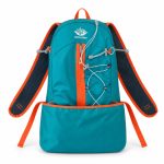   Rucsac de drumeție pliabil VANAHEIMR de 10 litri, turcoaz-portocaliu