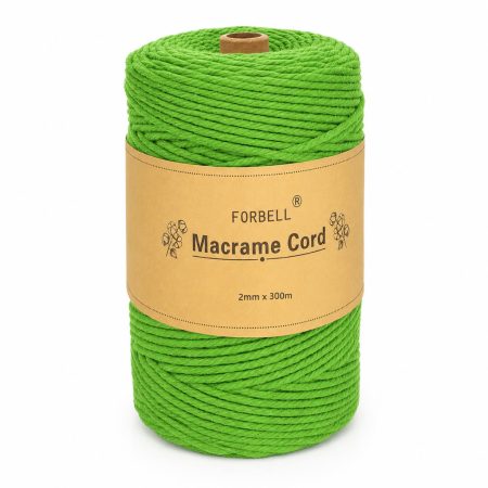 Fir de macrame verde Forbell pentru lucrări creative de artizanat, 2 mm × 300 m Fir de macrame verde Forbell pentru lucrări creative de artizanat, 2 mm × 300 m