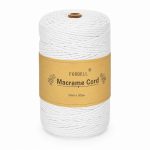   Fir de macrame alb Forbell pentru lucrări creative de artizanat, 2 mm × 300 m
