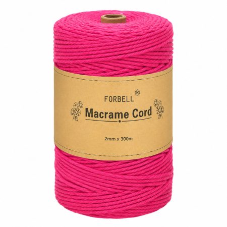Fir de macrame Forbell roz pentru lucrări creative de artizanat, 2 mm × 300 m Fir de macrame Forbell roz pentru lucrări creative de artizanat, 2 mm × 300 m
