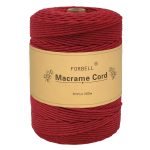   Fir de macrame Forbell, de culoare bordó, pentru lucrări creative de artizanat, 3 mm × 300 m