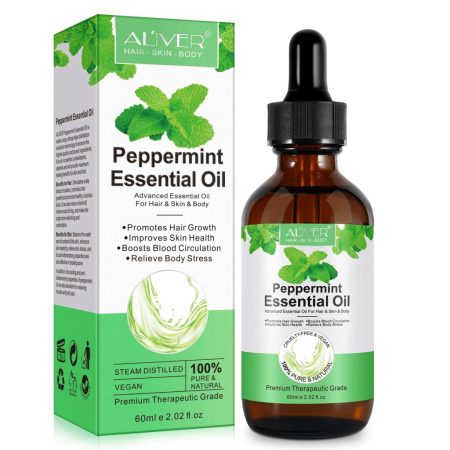 Ulei esențial de mentă piperată ALIVER, natural și vegan, 60 ml