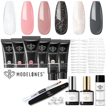 Set gel pentru construcția unghiilor Modelones – 6 culori