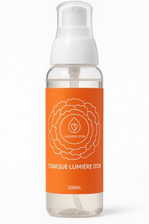 TONIQUE LUMIÈRE D’OR – loțiune tonică facială 100% organică și naturală, cu turmeric.